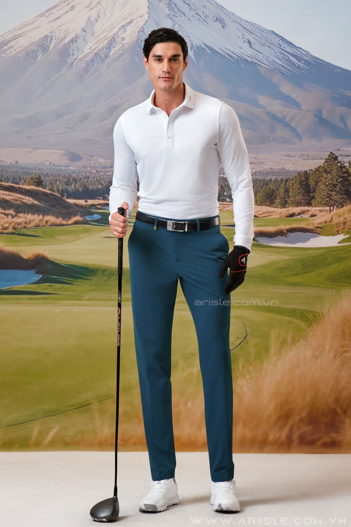 Áo Polo Golf ARISLE LS Fox White