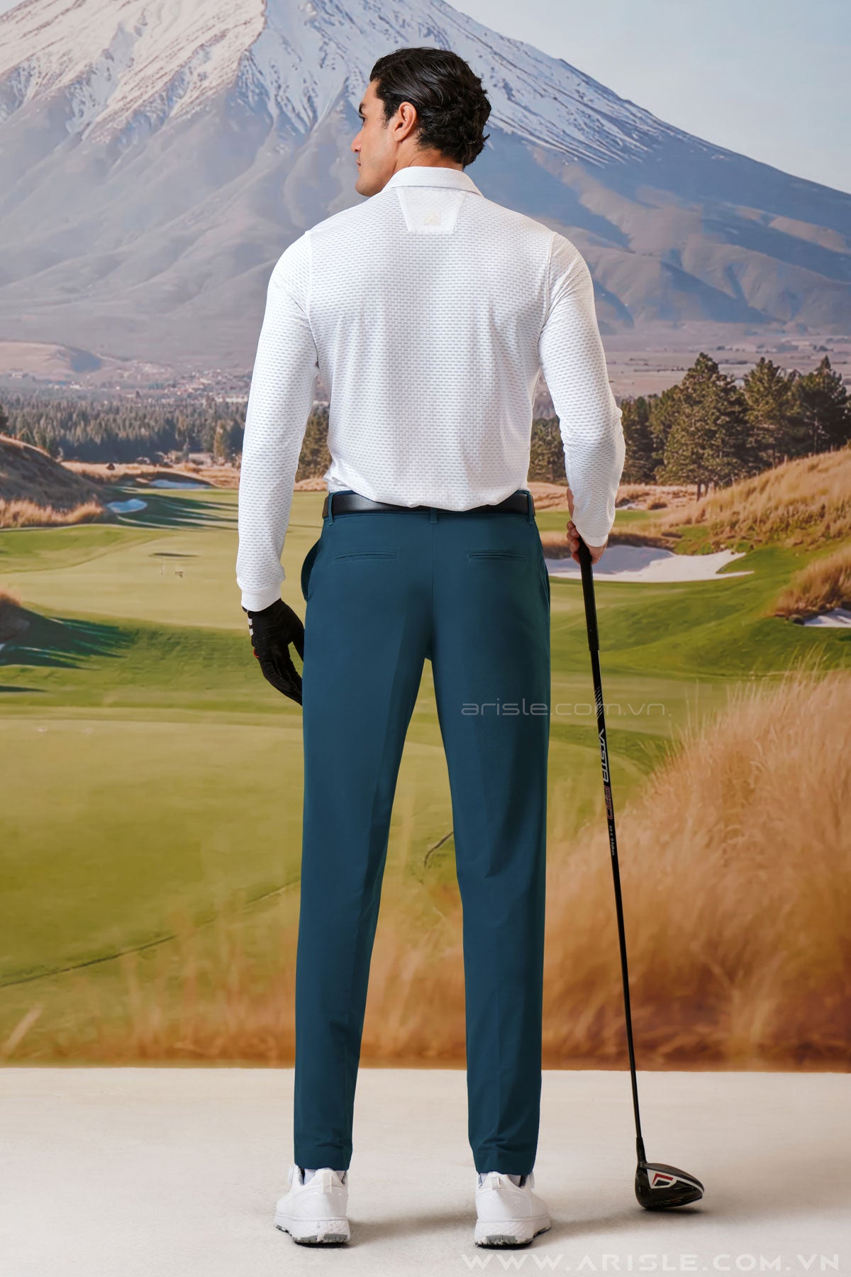 Áo Polo Golf ARISLE LS Fox White