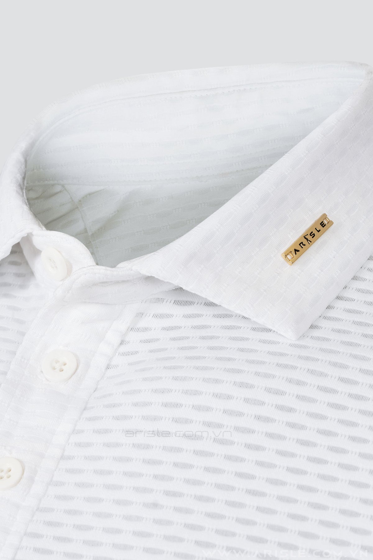Áo Polo Golf ARISLE LS Fox White