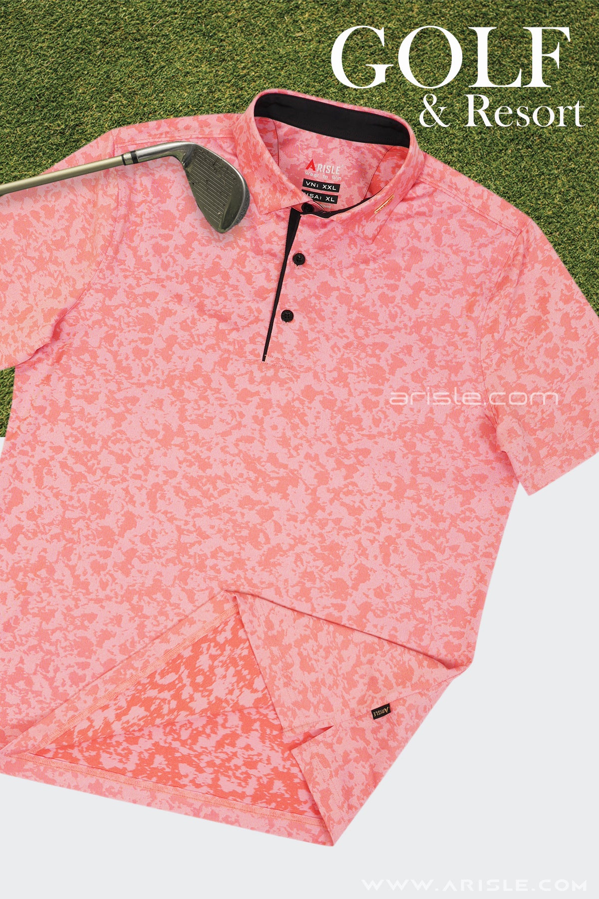 Áo Polo Golf Nam ARISLE Golf & Resort Pastel Jaguar Camo