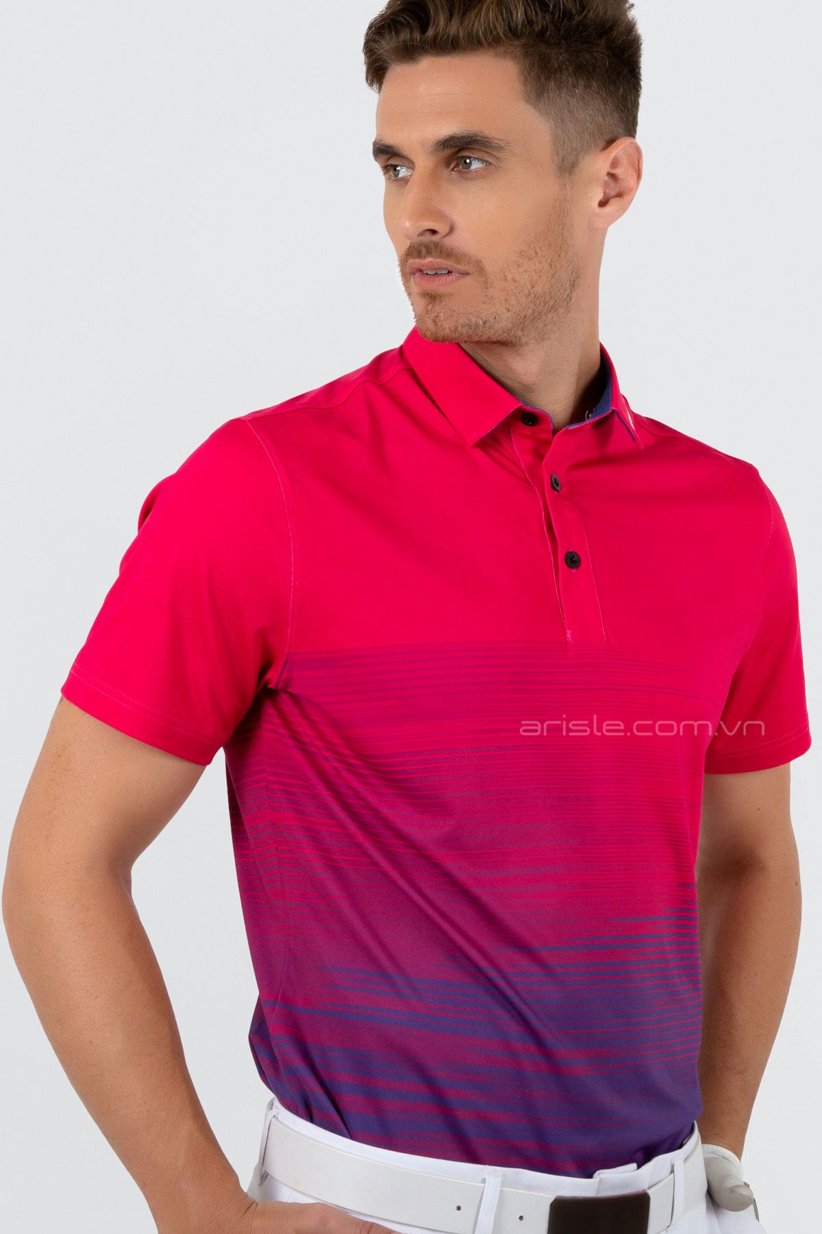 Áo Polo Golf Nam ARISLE Pro-Golfer Royal Fuchsia