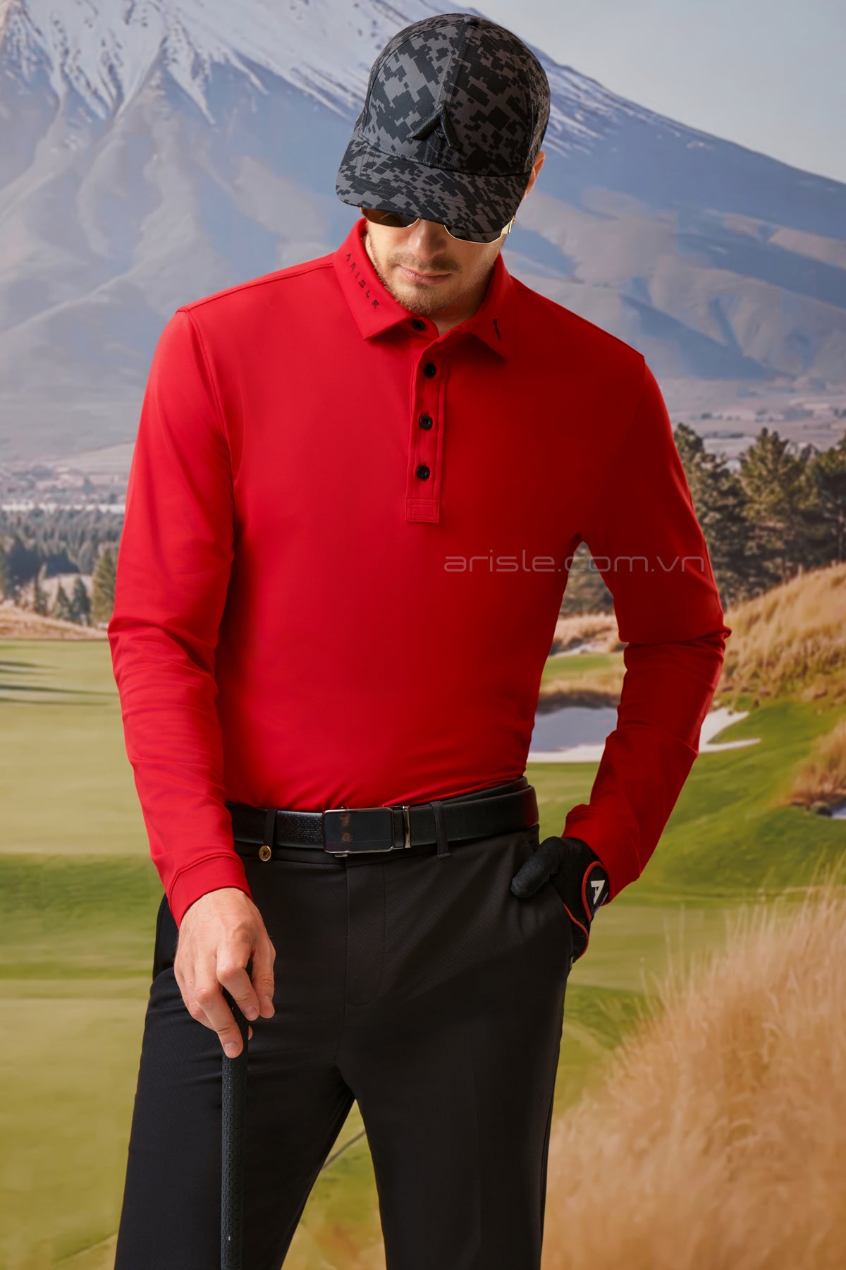 Áo Polo Golf Nam Cao Cấp ARISLE LS So Red