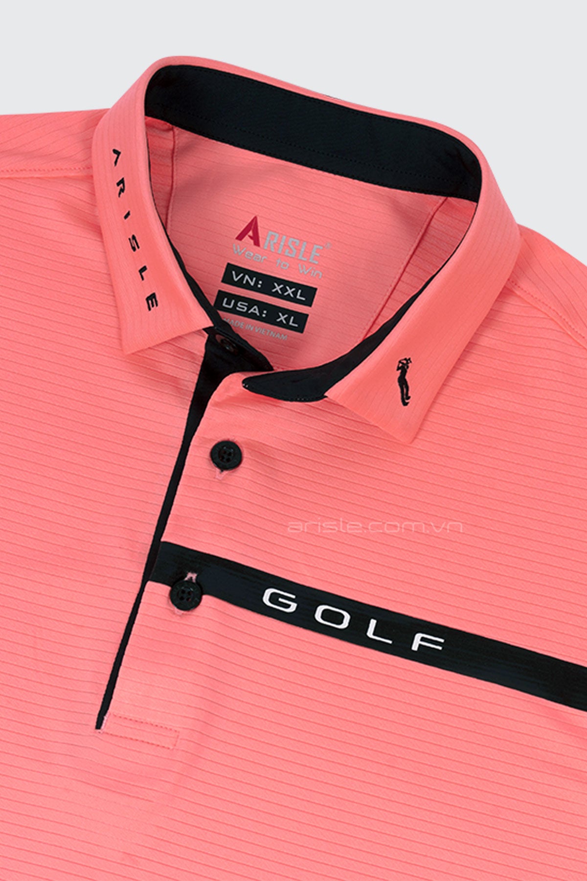 Áo Polo Golf Nam ARISLE Pro-Golfer Pastel Orange Stripe