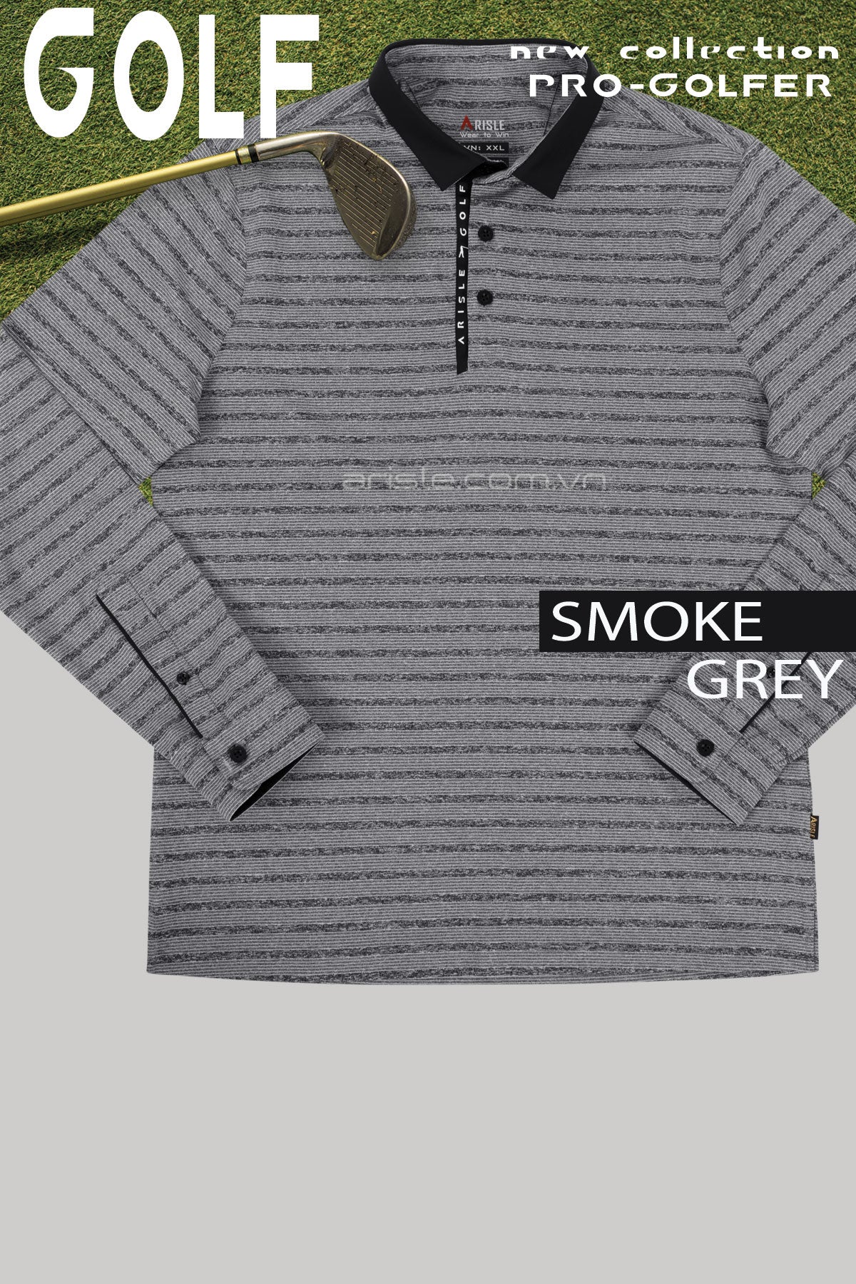 Áo Polo Golf Tay Dài ARISLE Classy LS Smoke Grey