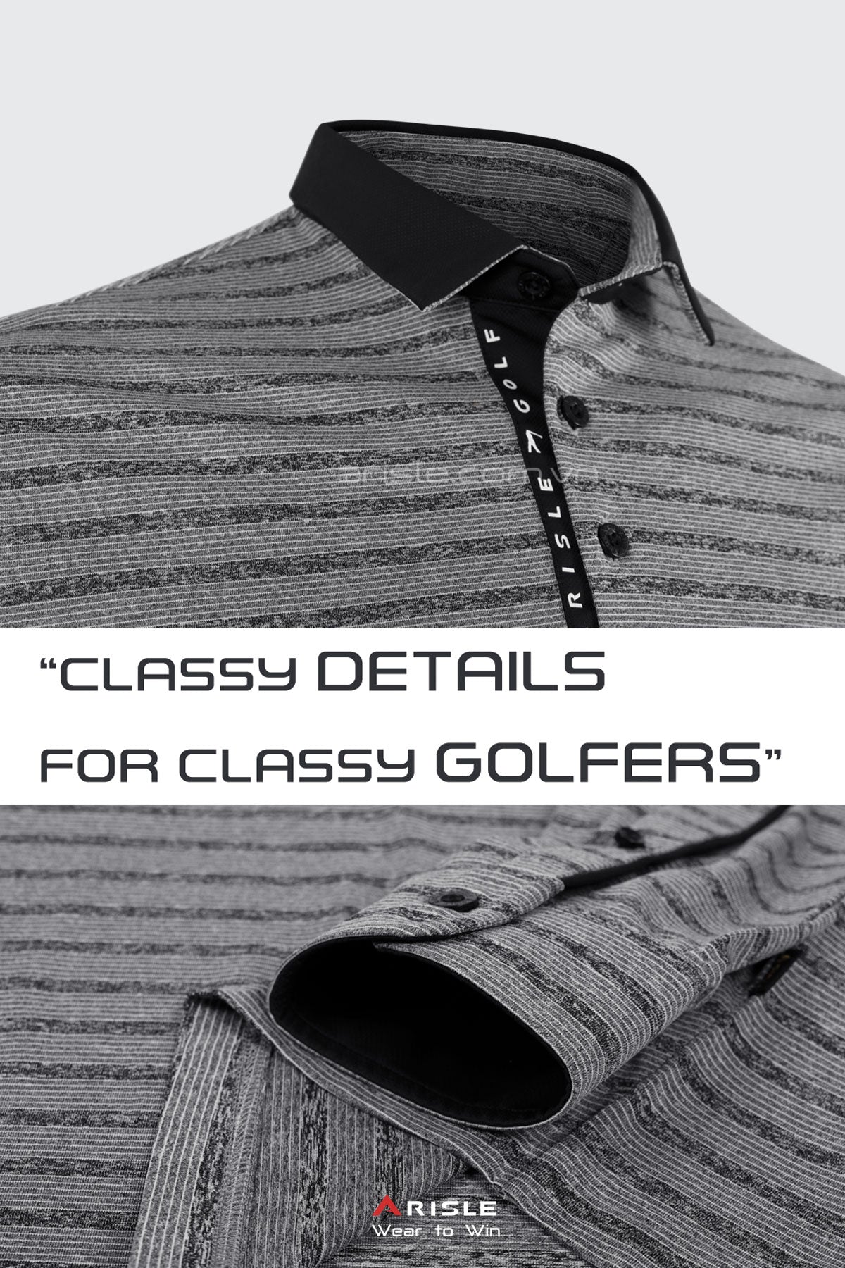 Áo Polo Golf Tay Dài ARISLE Classy LS Smoke Grey