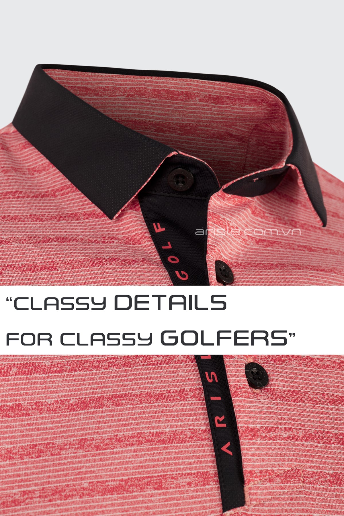 Áo Polo Golf Tay Dài ARISLE Classy LS Coral Red