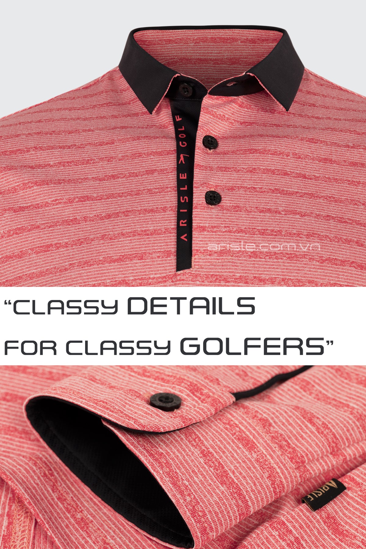 Áo Polo Golf Tay Dài ARISLE Classy LS Coral Red