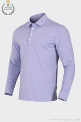 Áo Polo Golf Nam Dài Tay ARISLE Mini Stripe - Pastel Purple