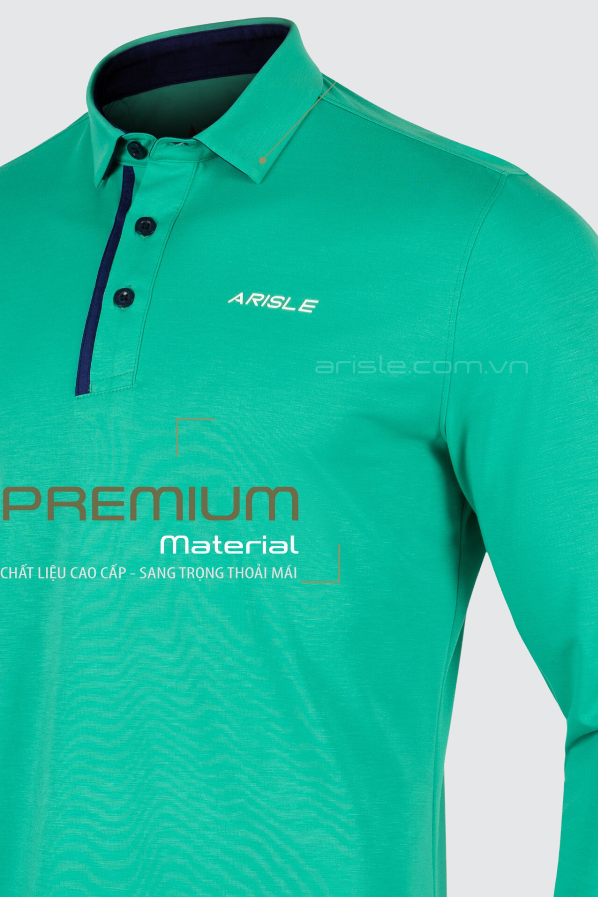 Áo Polo Golf ARISLE LS COTFLEX Emerald Green