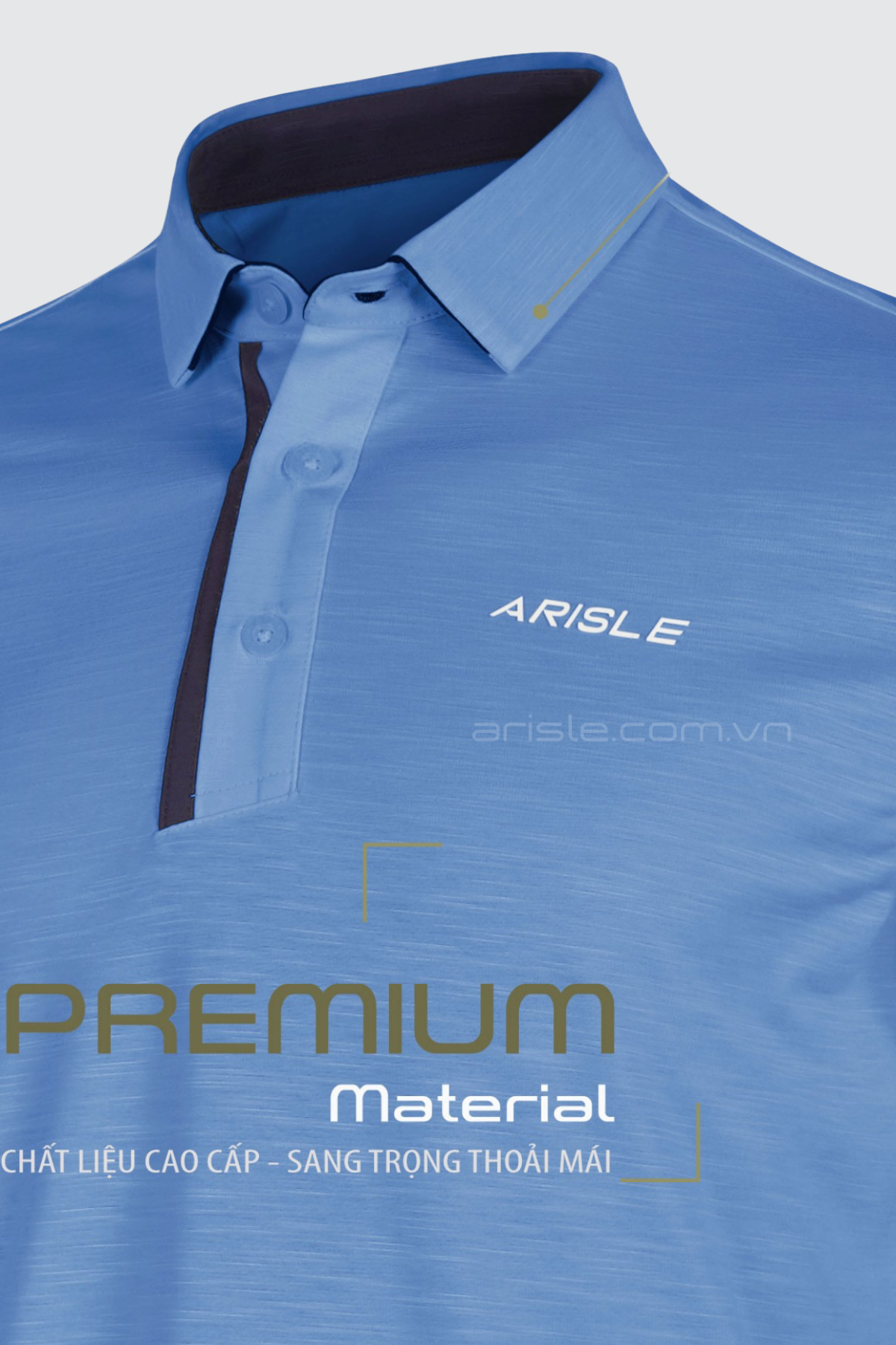 Áo Polo Golf ARISLE LS COTFLEX Sky-Blue