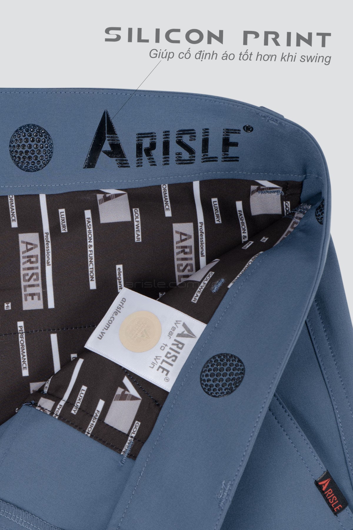 Quần Golf Nam Arisle Bossman Stone Blue