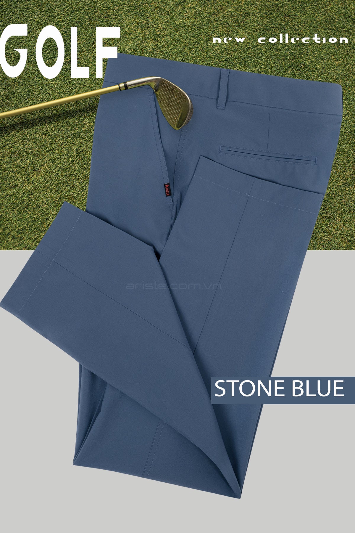 Quần Golf Nam Arisle Bossman Stone Blue