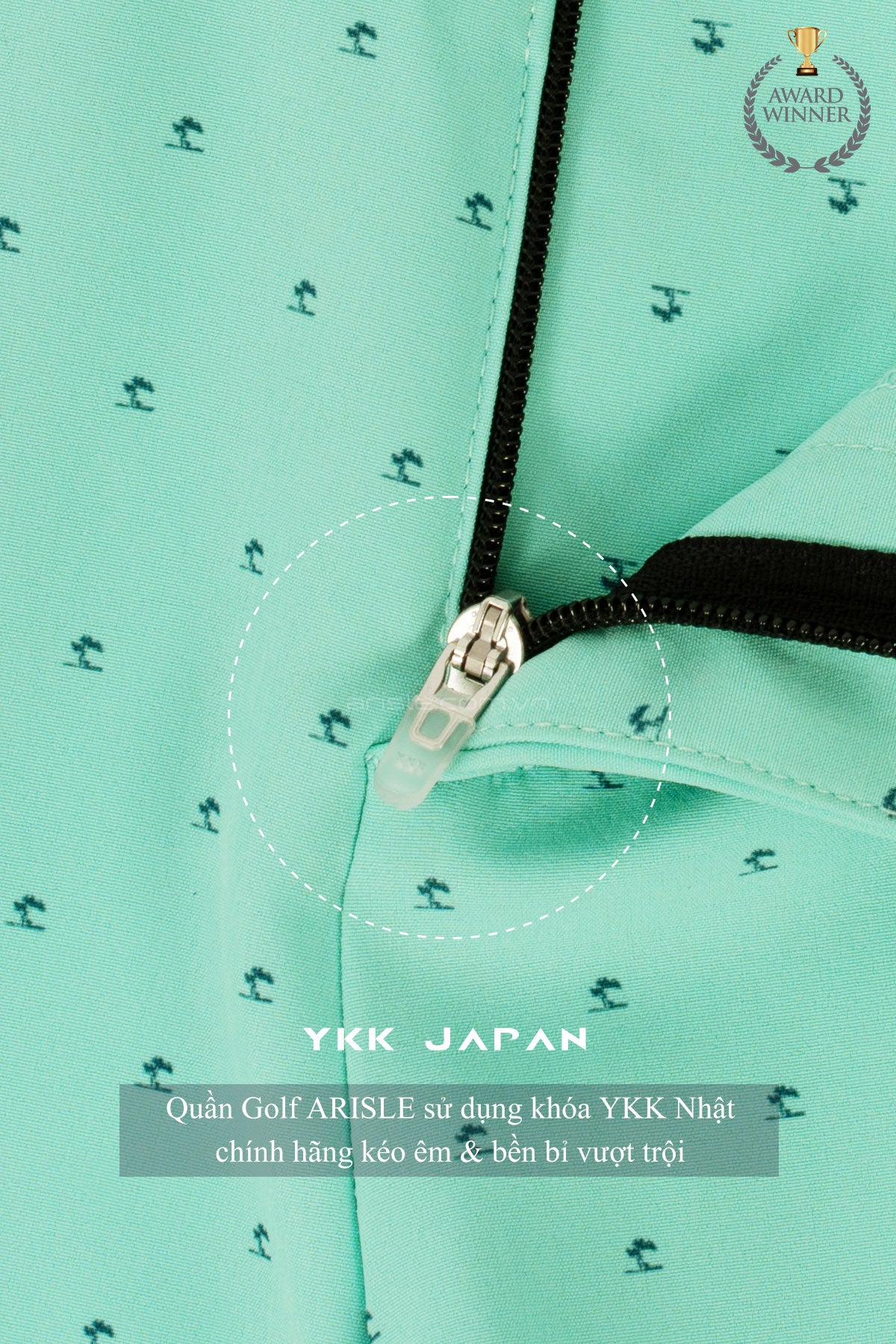Quần Golf Shorts Nam ARISLE Eiseinhower Pastel Green