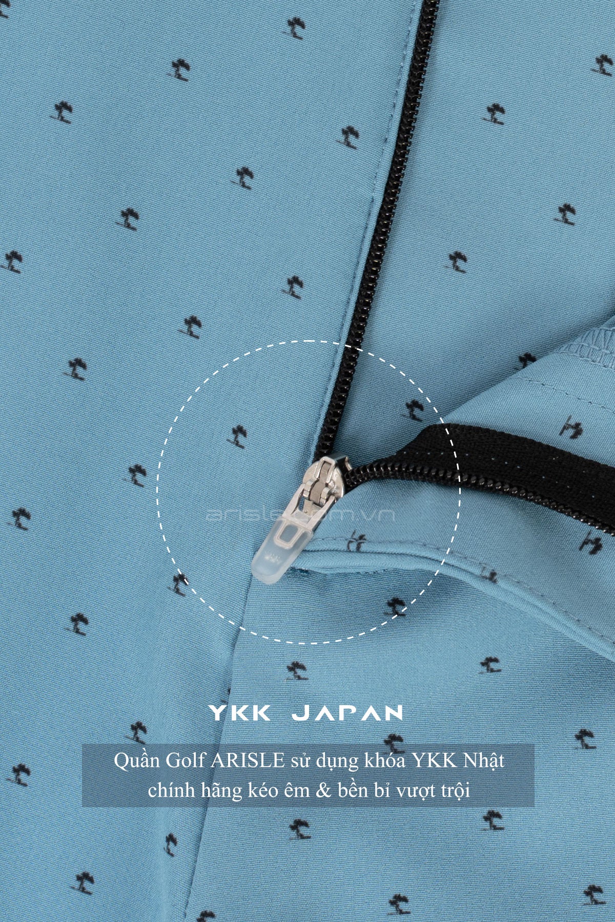 Quần Golf Shorts Nam ARISLE Eiseinhower Pastel Blue