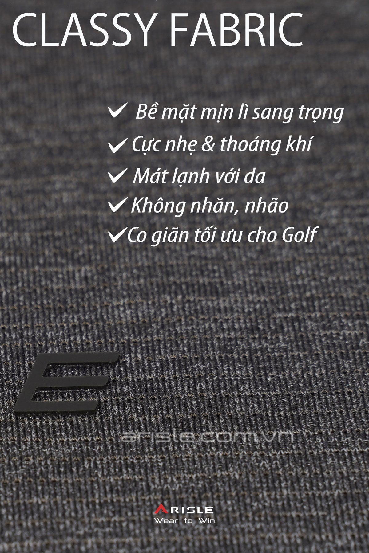 Áo Polo Golf ARISLE A-CLASS Platinum Stripe Ash Grey