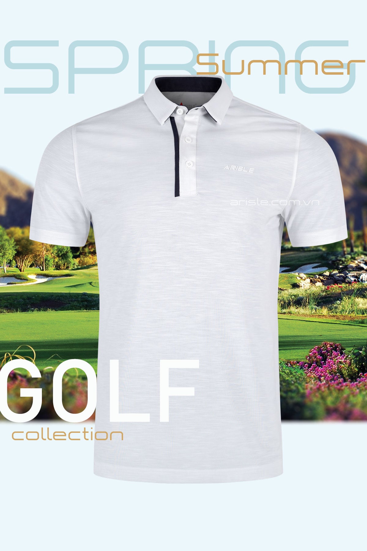 Áo Polo Golf ARISLE COTFLEX Diamond White