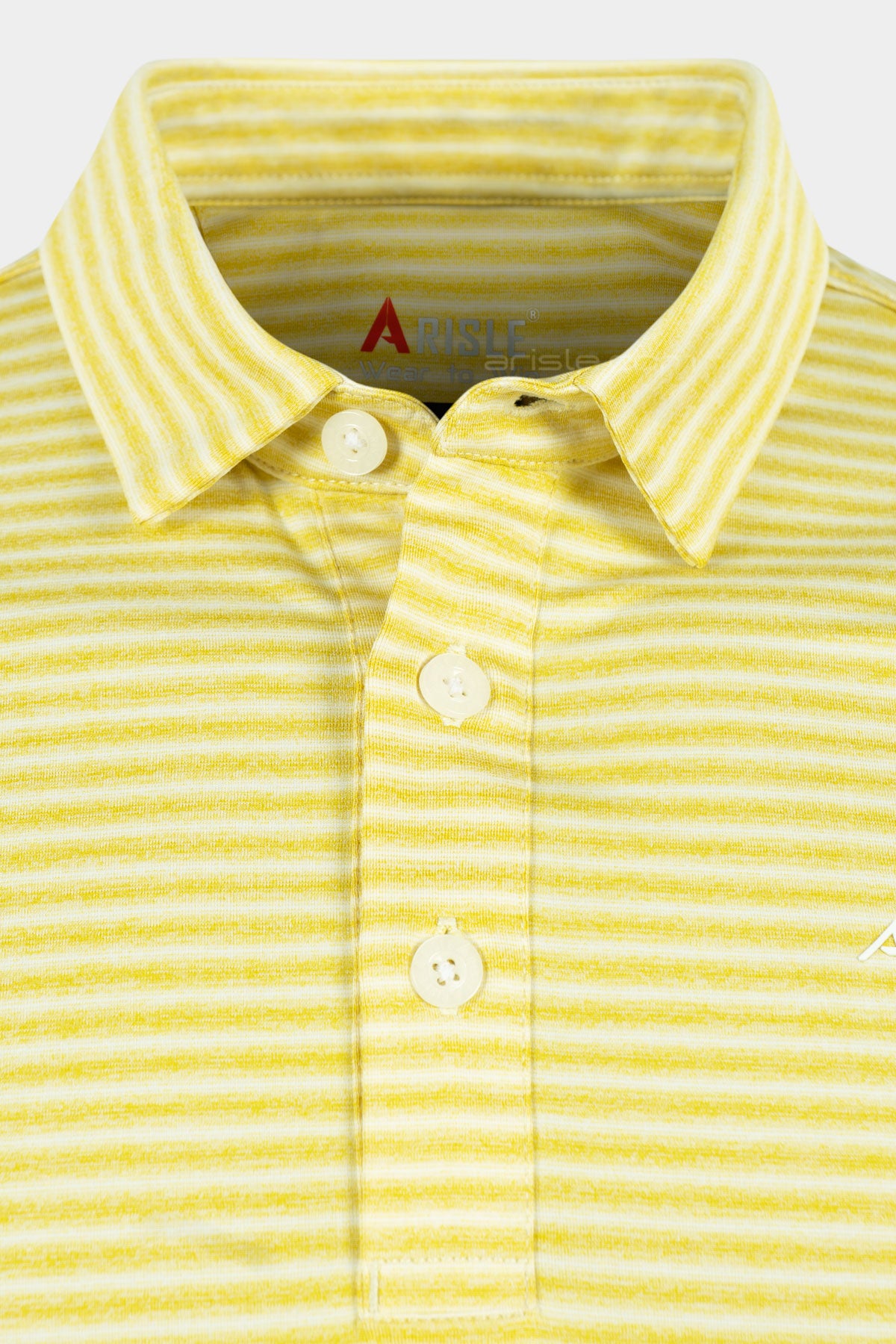 Áo Polo Golf Nam ARISLE Pixel Stripe Canary Yellow