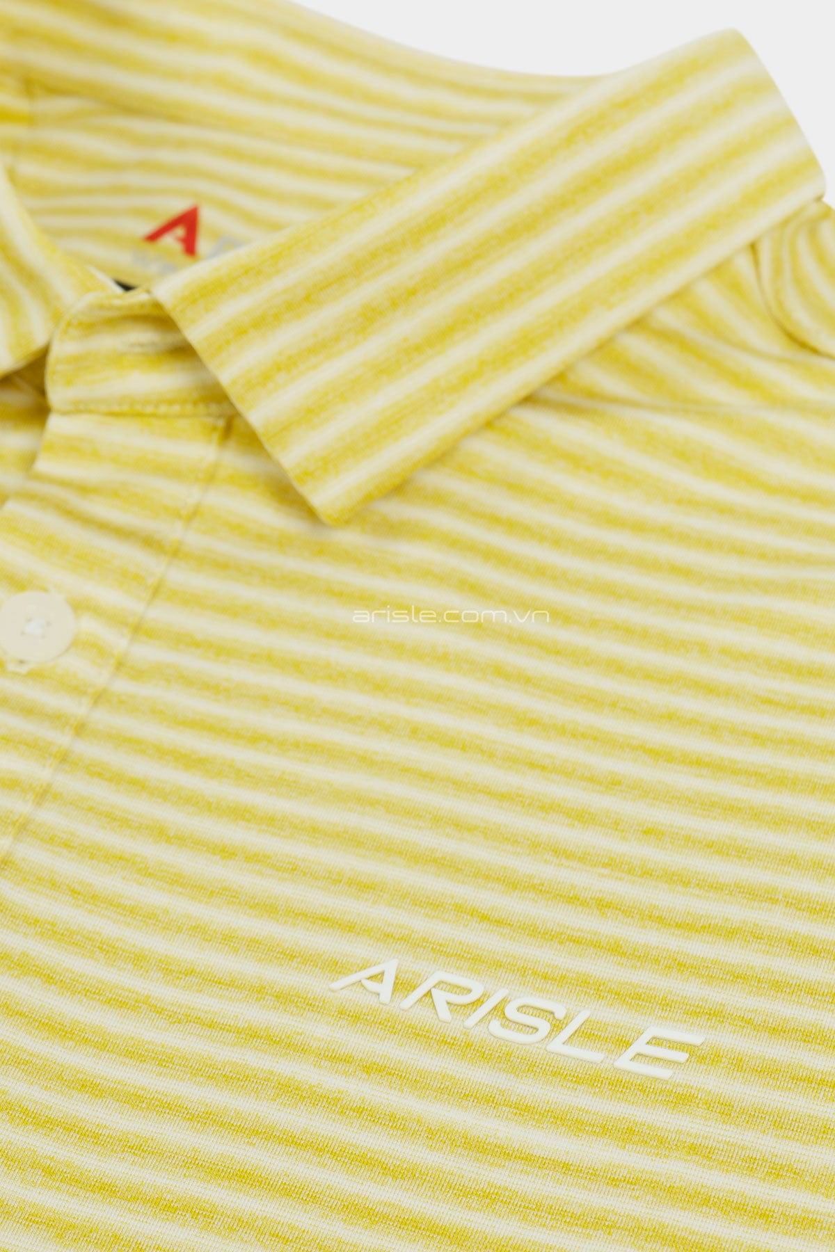 Áo Polo Golf Nam ARISLE Pixel Stripe Canary Yellow
