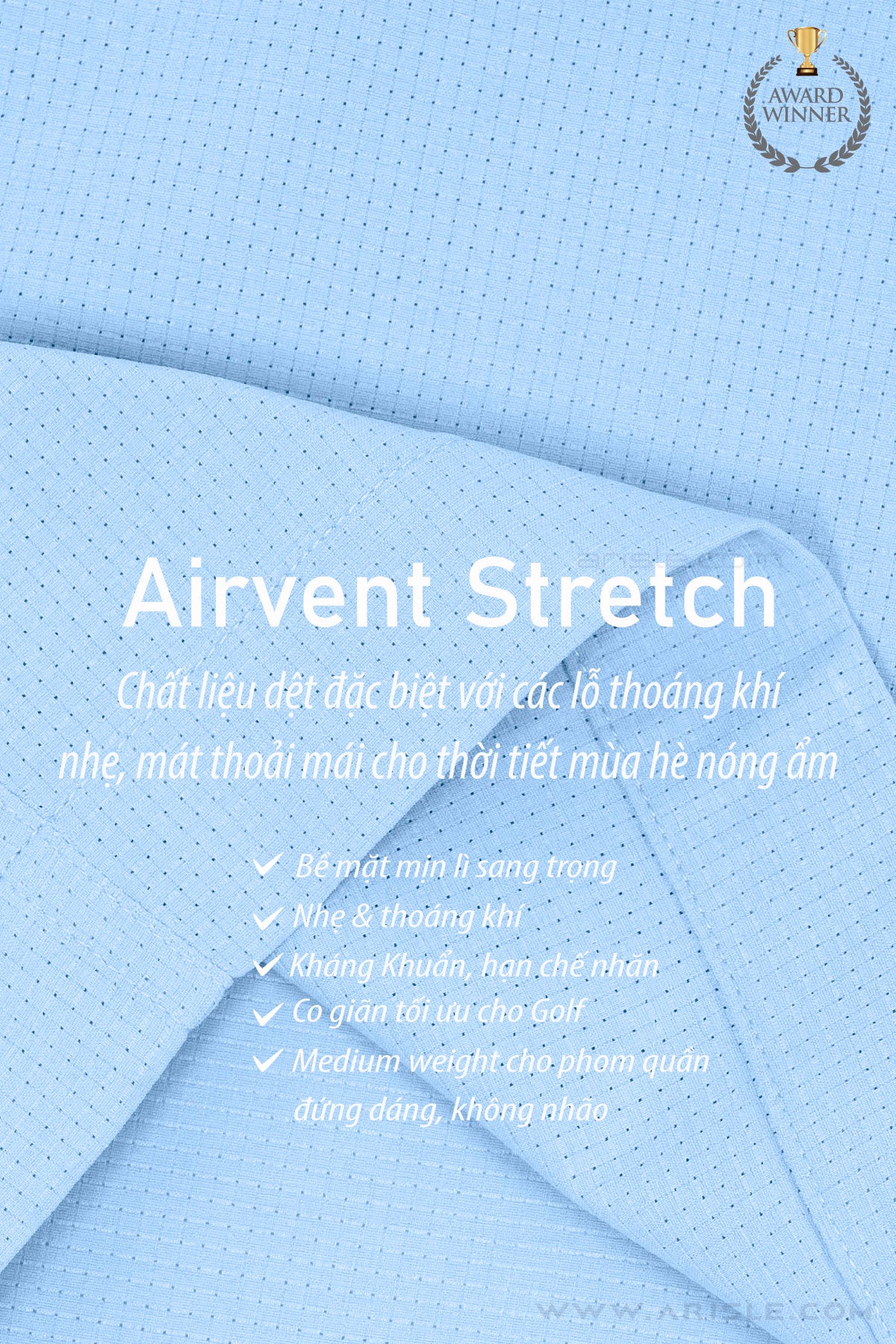 [New in] - Quần Golf Short ARISLE Airvent Bright Blue