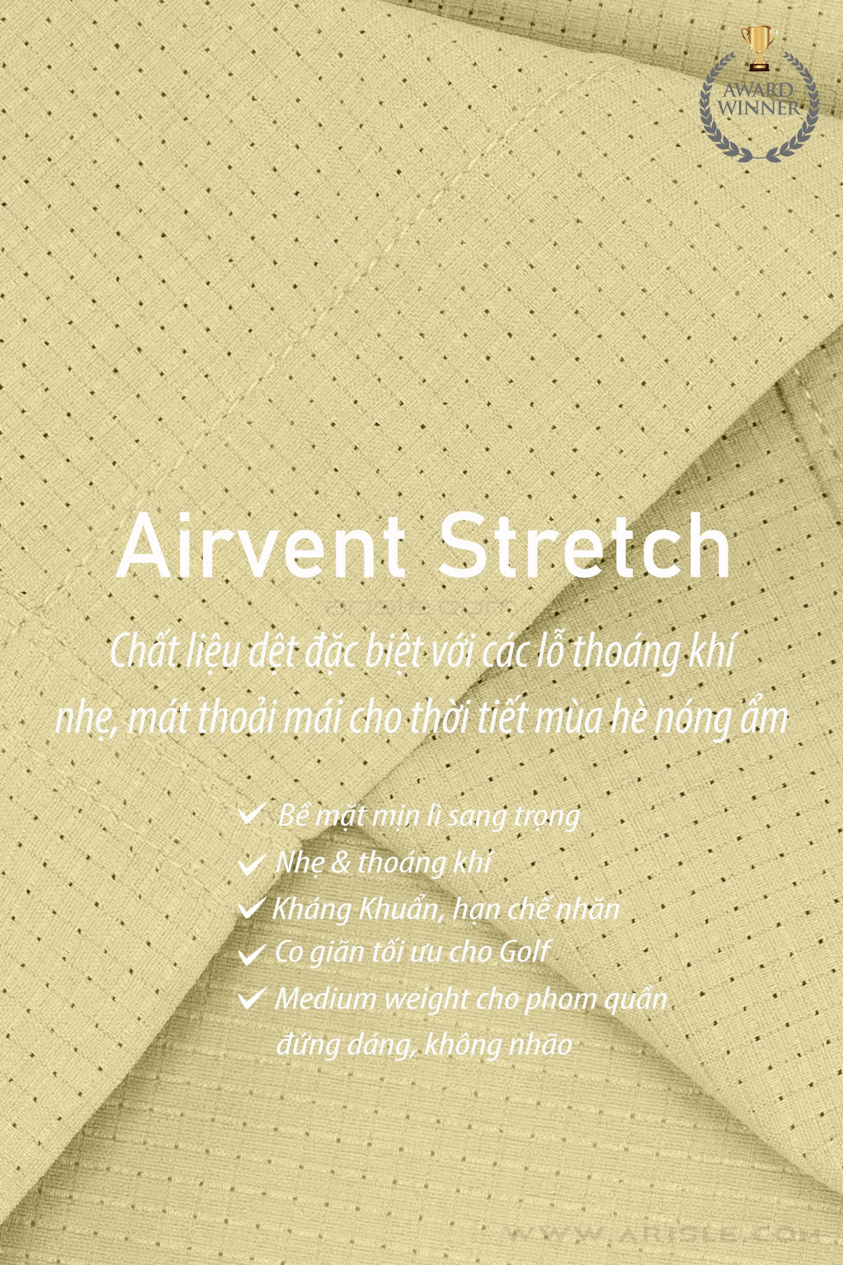 [New in] - Quần Golf Short ARISLE Airvent Summer Yellow