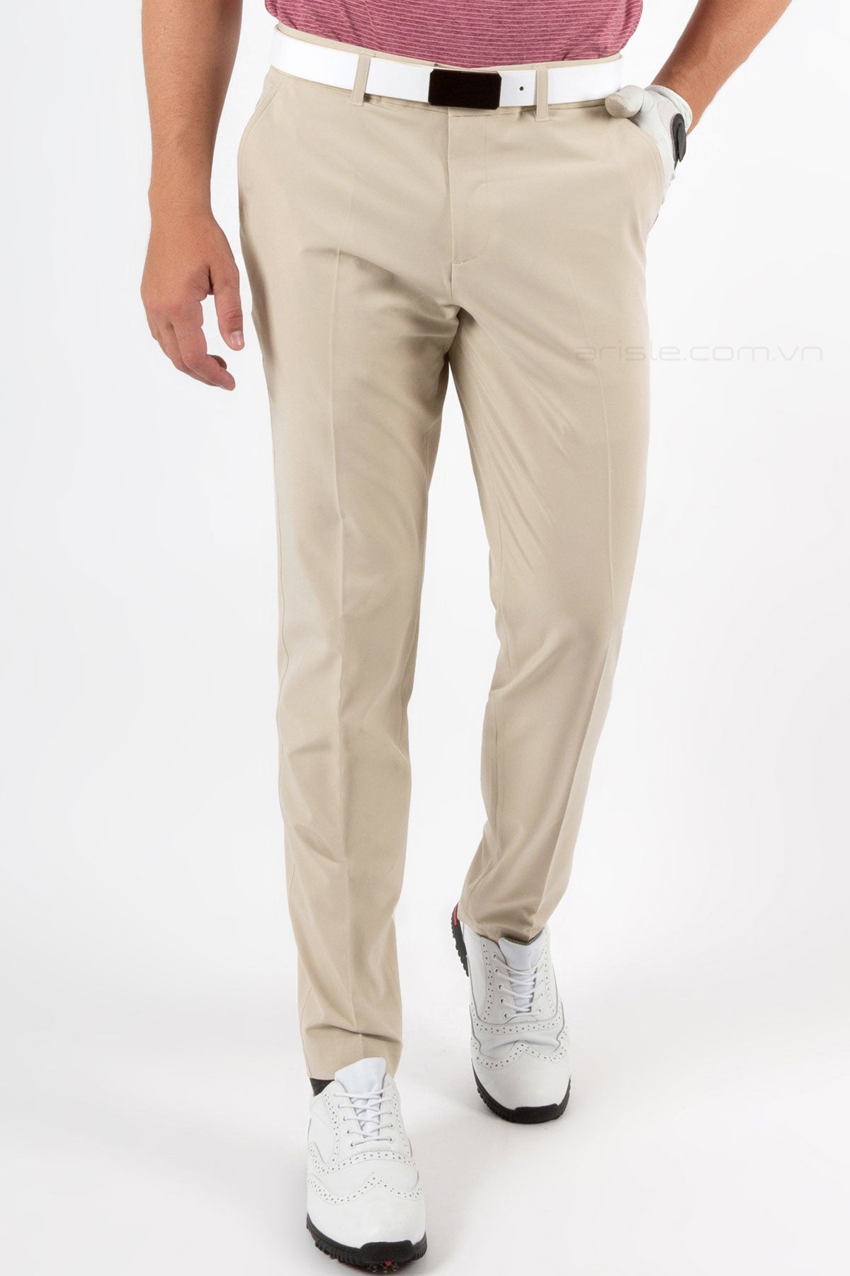 Quần Golf Nam Arisle FRICTION FREE Ivory Beige