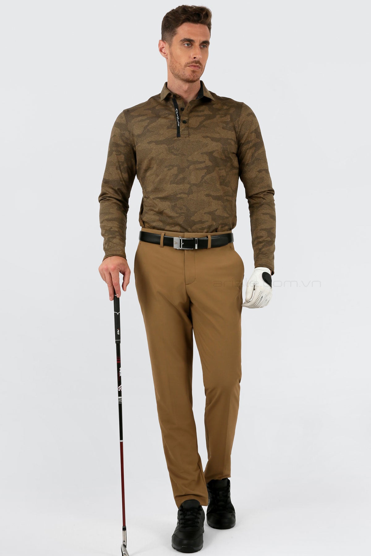 Quần Golf Nam Arisle FRICTION-FREE Camel Gold