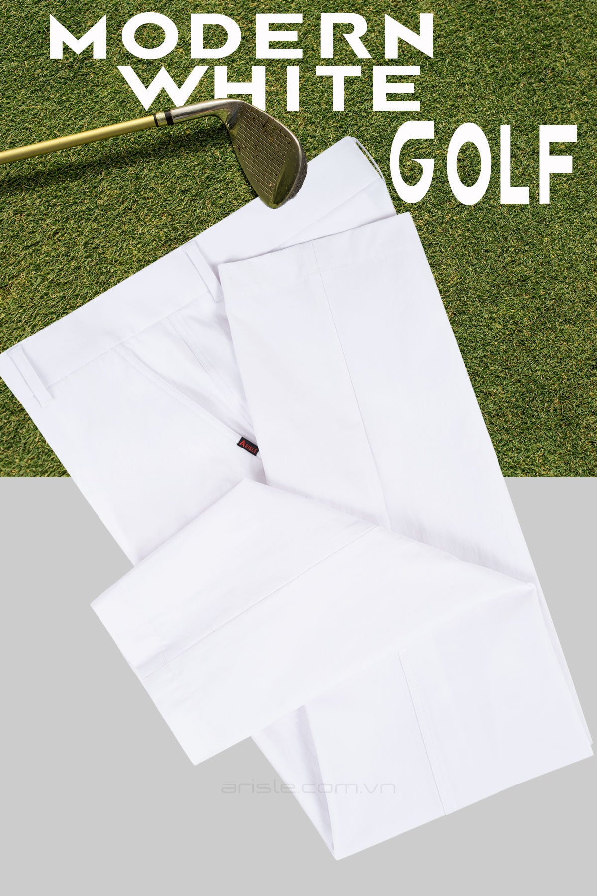 Quần Golf Nam ARISLE TWILLSTRETCH Modern White