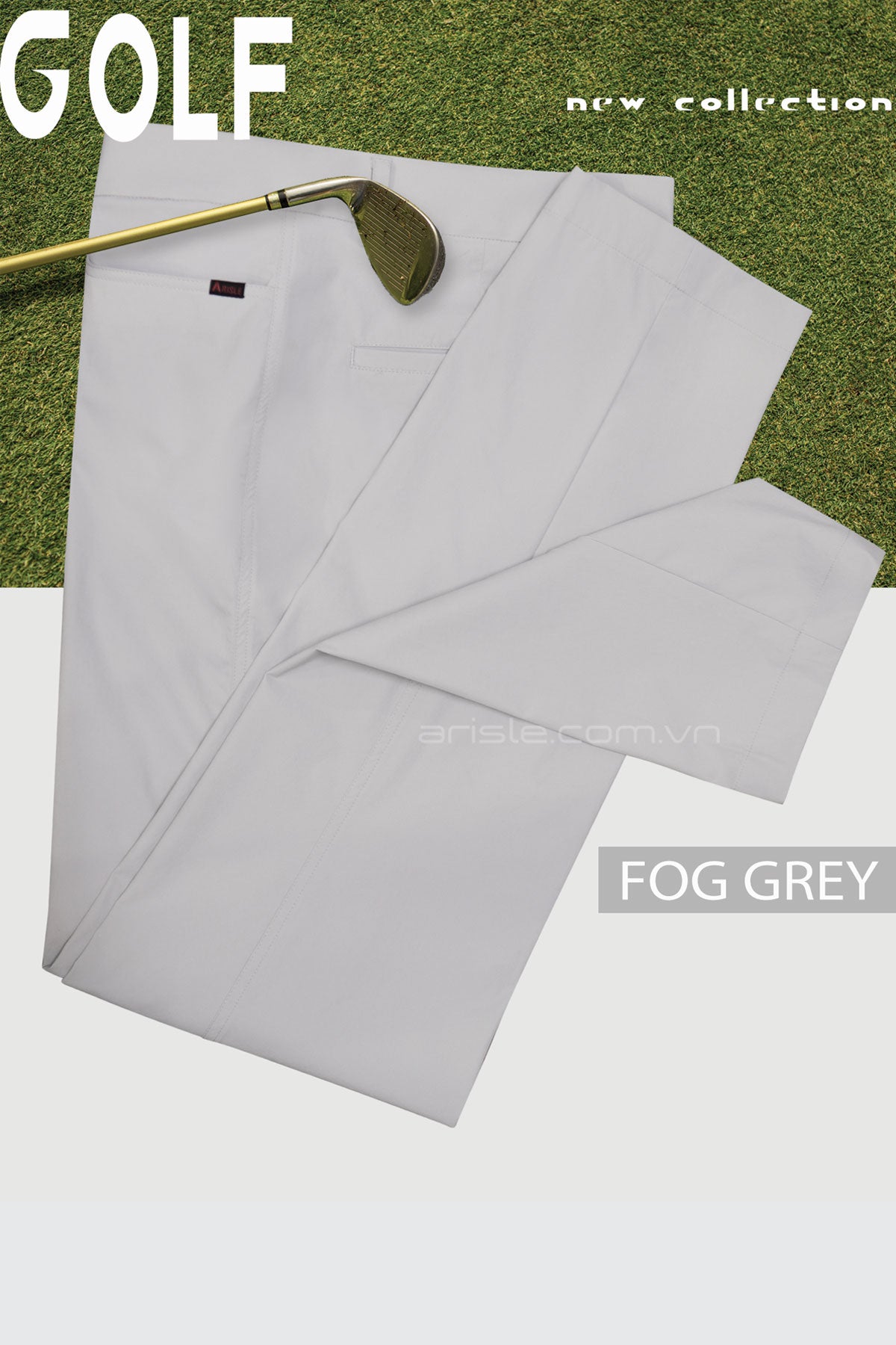 Quần Golf Nam ARISLE Ice-Stretch Hybrid Fog Grey