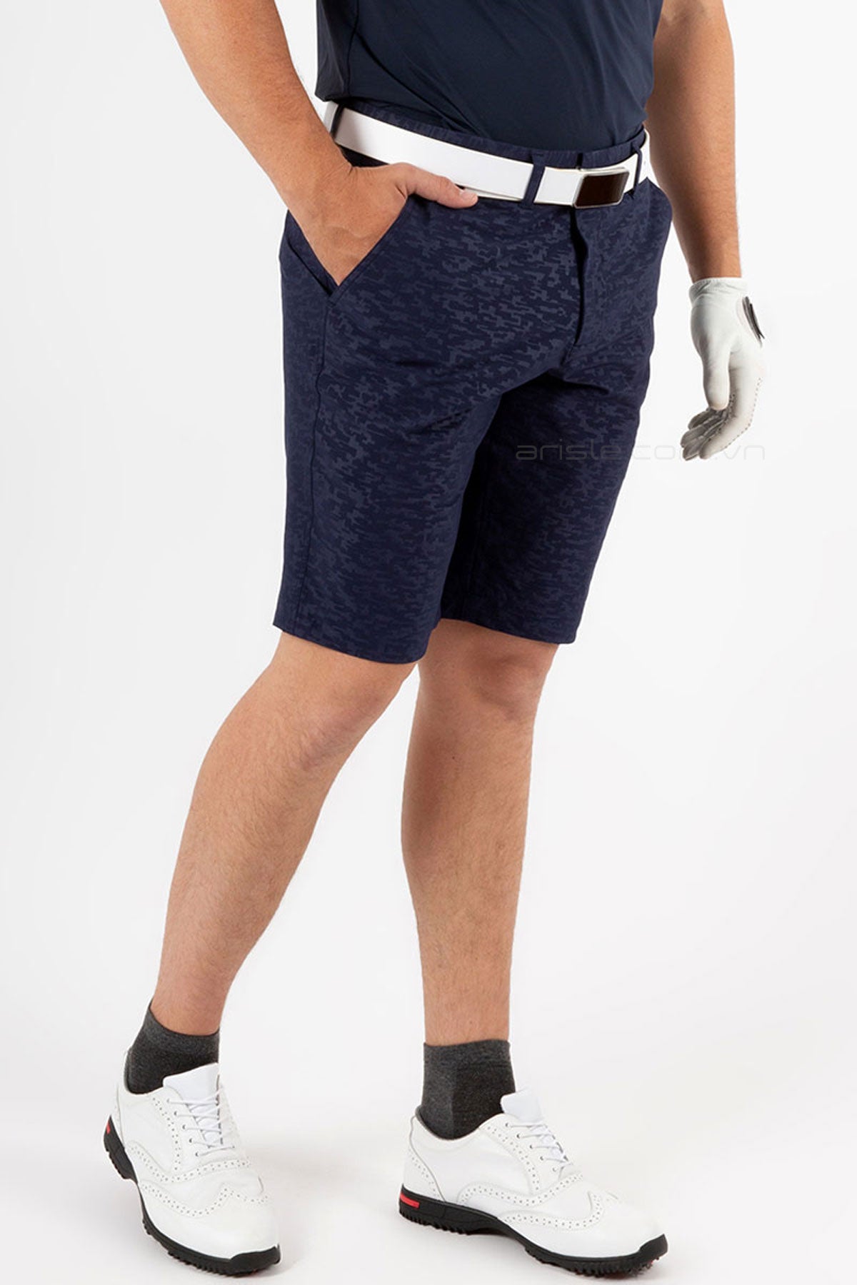 Quần Shorts Golf Arisle A-Class Modern Camo Navy