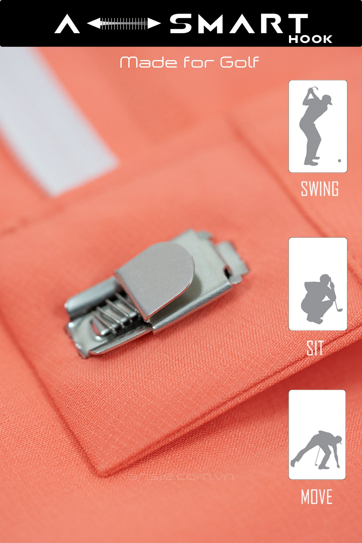 Quần Short Golf Nam ARISLE Bossman Pastel Orange