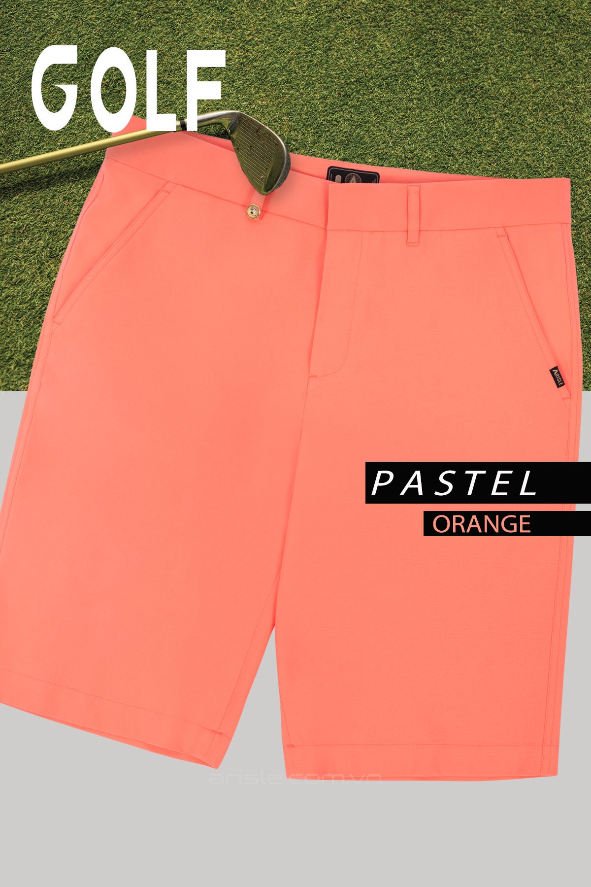 Quần Short Golf Nam ARISLE Bossman Pastel Orange