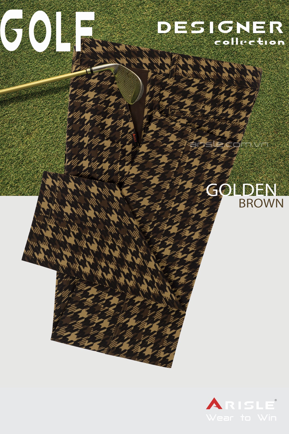 Quần Golf Nam ARISLE DESIGNER SERIES Golden Brown