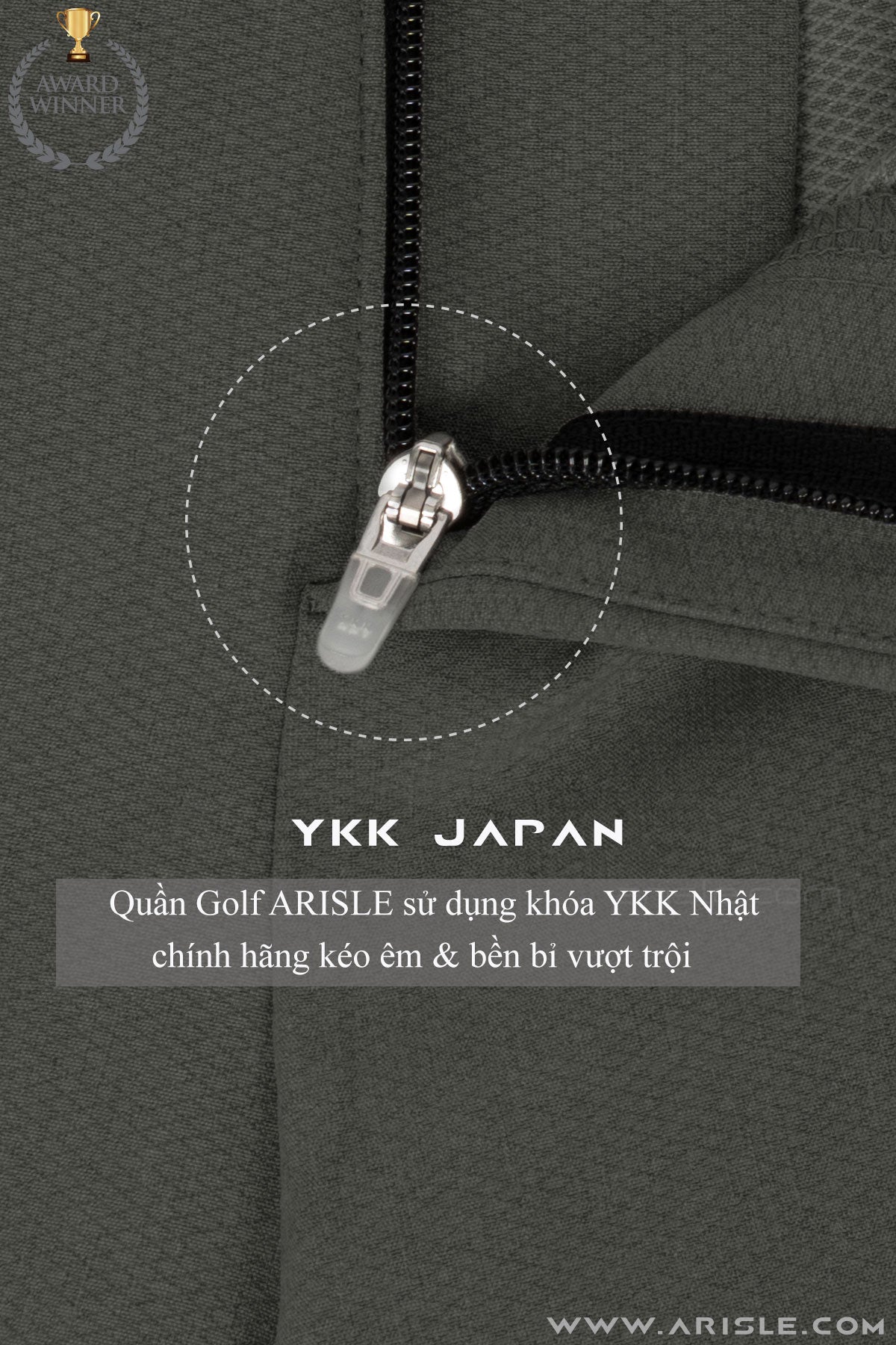 Quần Golf Nam ARISLE Diamond Chip Earl Grey