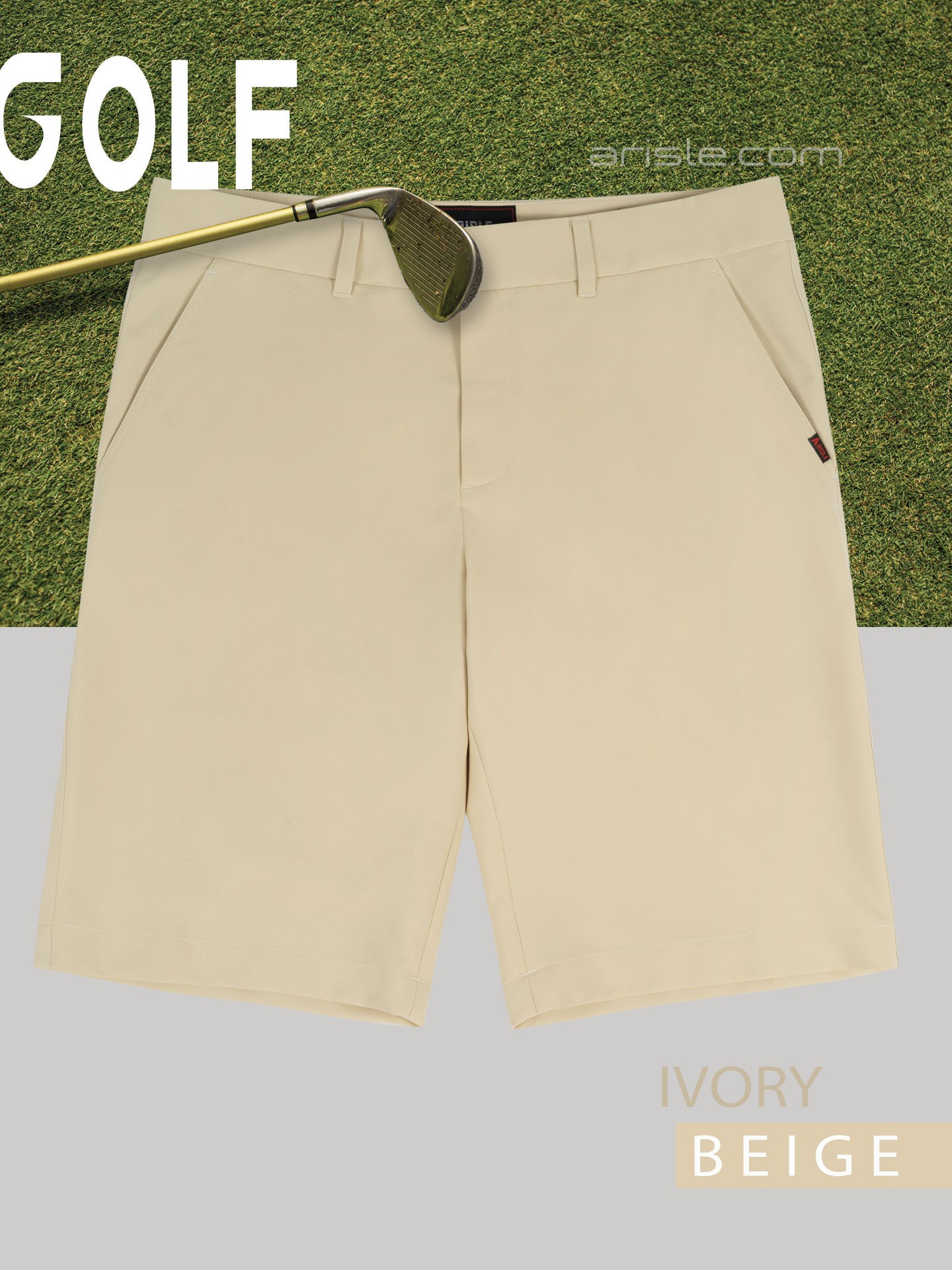 Quần Shorts Golf ARISLE Elite Ivory Beige