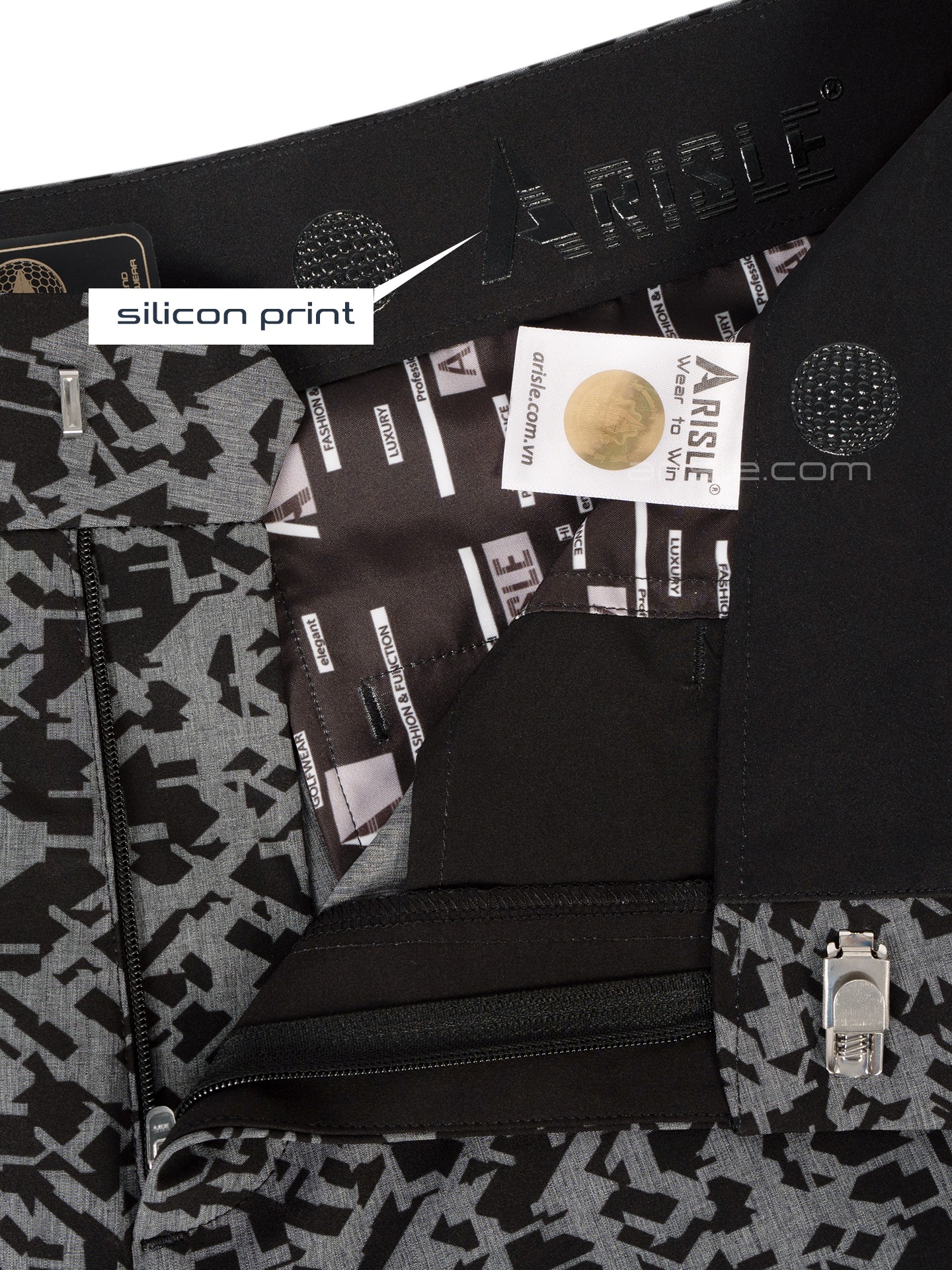 Quần Shorts Golf Nam ARISLE Grey Modern Camo