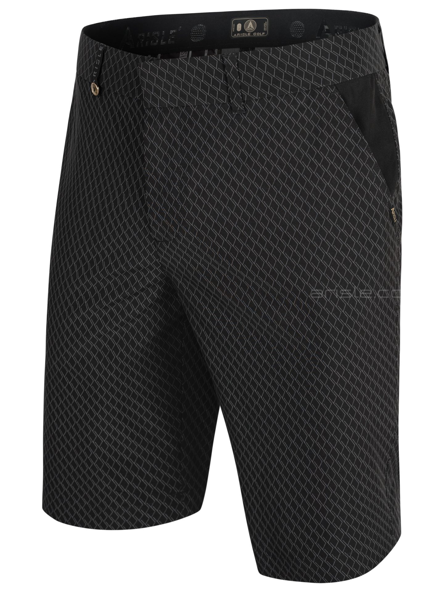 Quần Shorts Golf Nam ARISLE Black Dimension