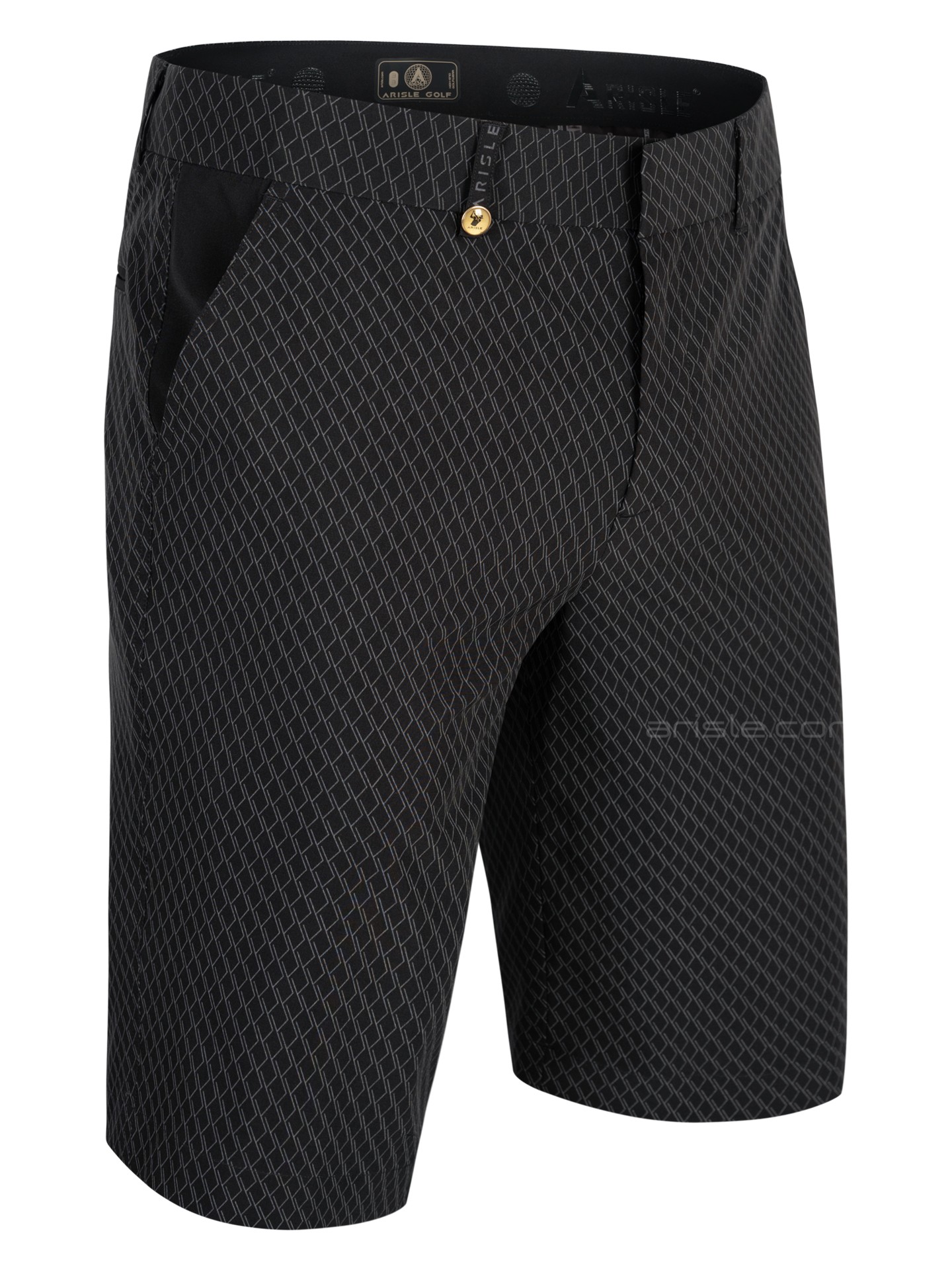 Quần Shorts Golf Nam ARISLE Black Dimension