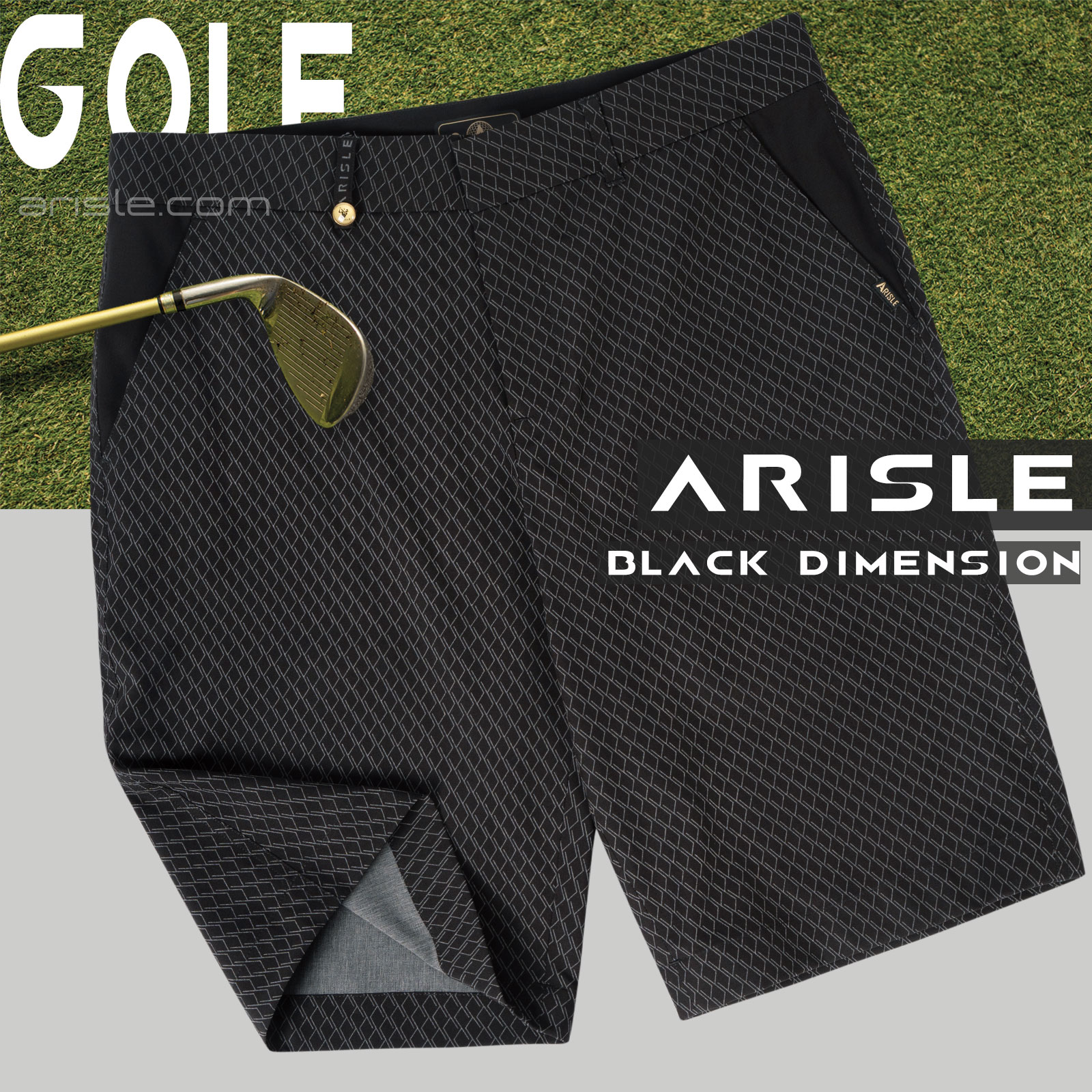 quan-shorts-Golf-ARISLE-Black-Dimension