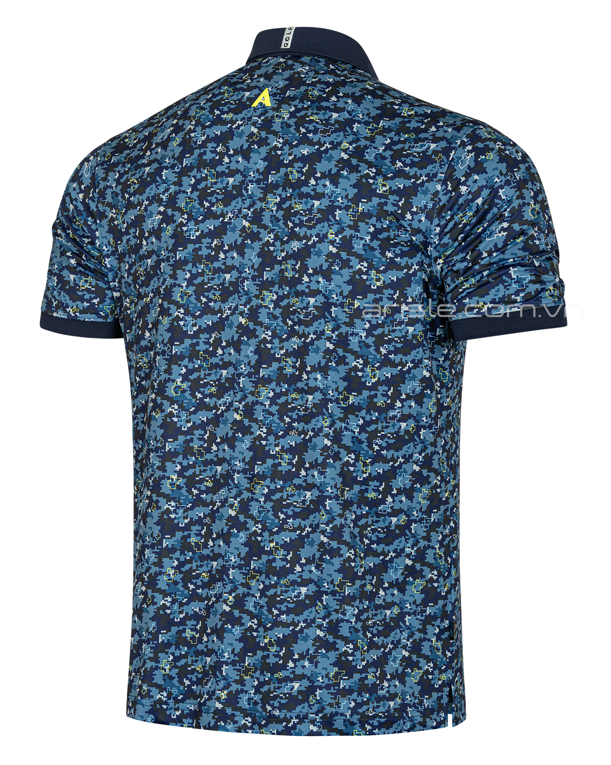 Áo Polo Golf Nam ARISLE Blue Camo Print Golf Polo