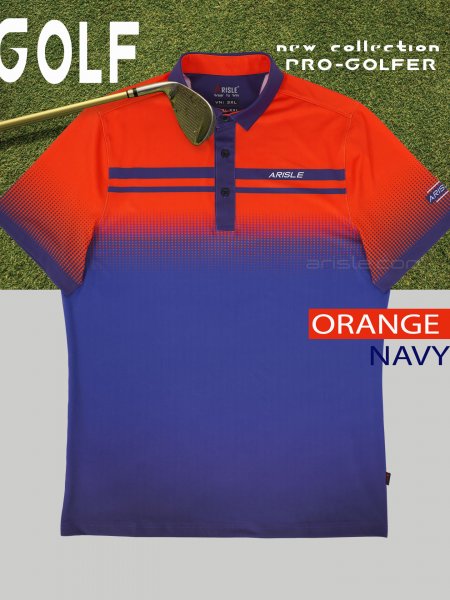 Ao-Polo-Golf-Nam-ARISLE-Pro-Golfer--Orange-Navy-6