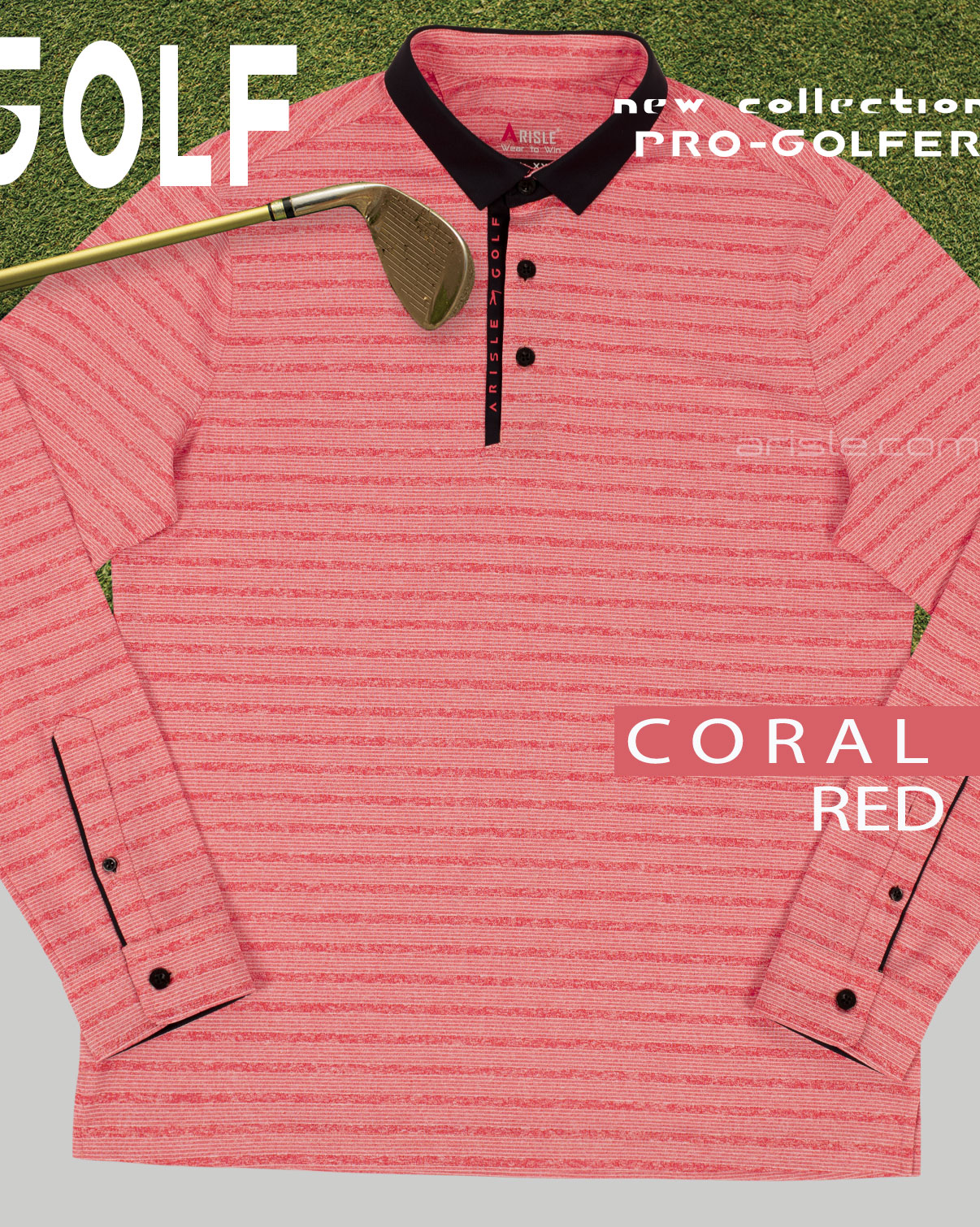 ARISLE-Long-Sleeve-Golf-Polo-Coral-Red-8-