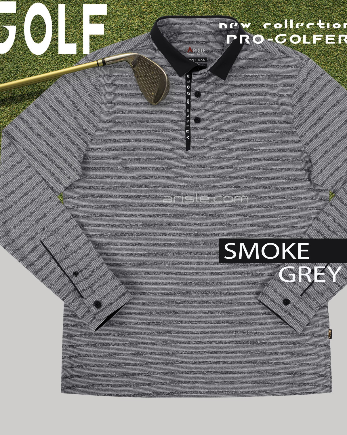 Áo Polo Golf Tay Dài ARISLE Classy LS Smoke Grey