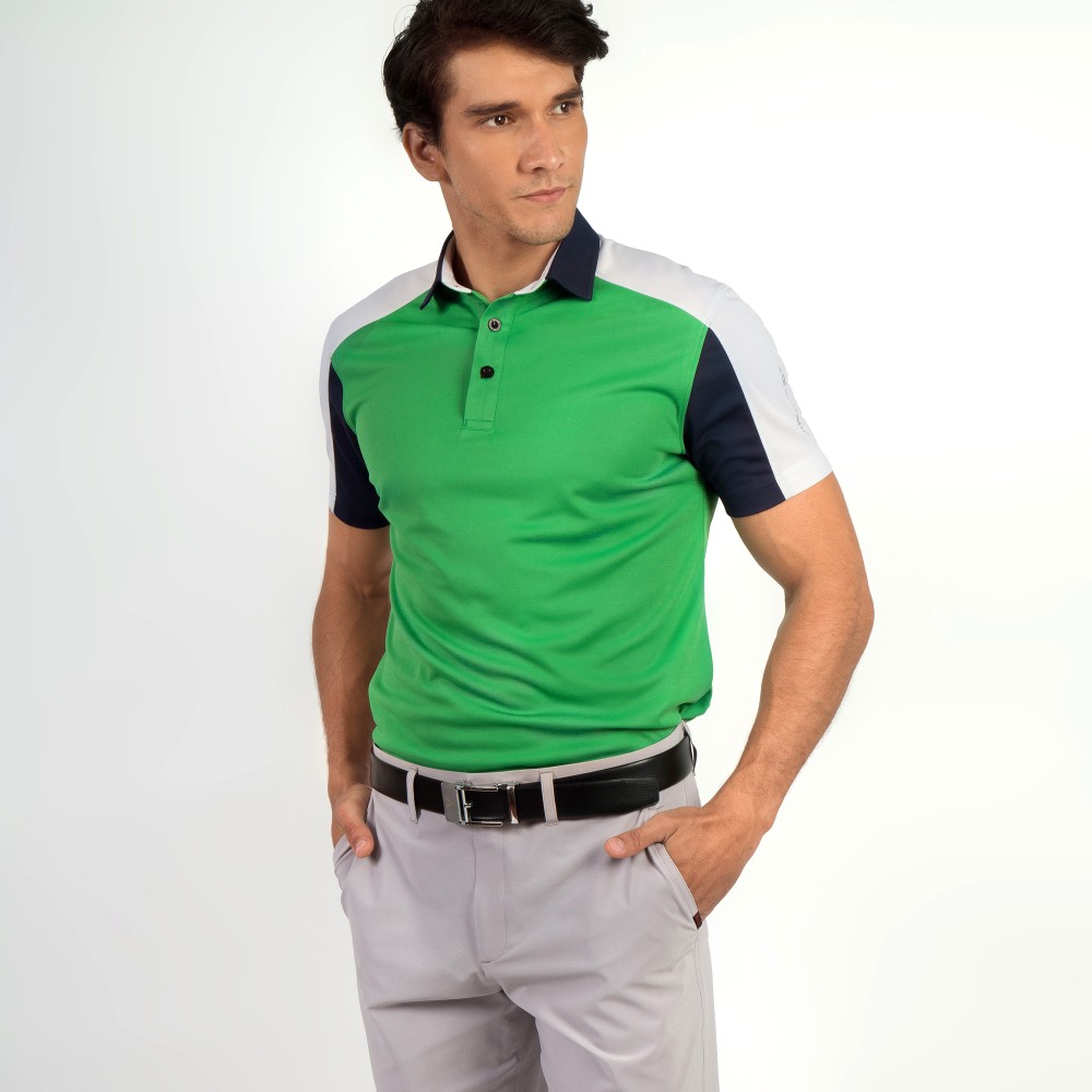 Áo Polo Golf Arisle Trendy ColorBlock Green/Navy