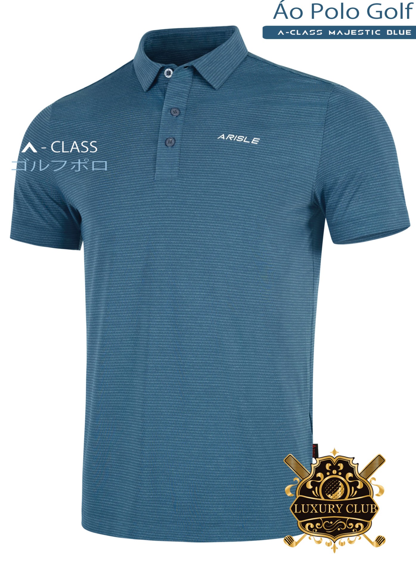 Áo Polo Golf ARISLE A-CLASS FirmStretch Majestic Blue