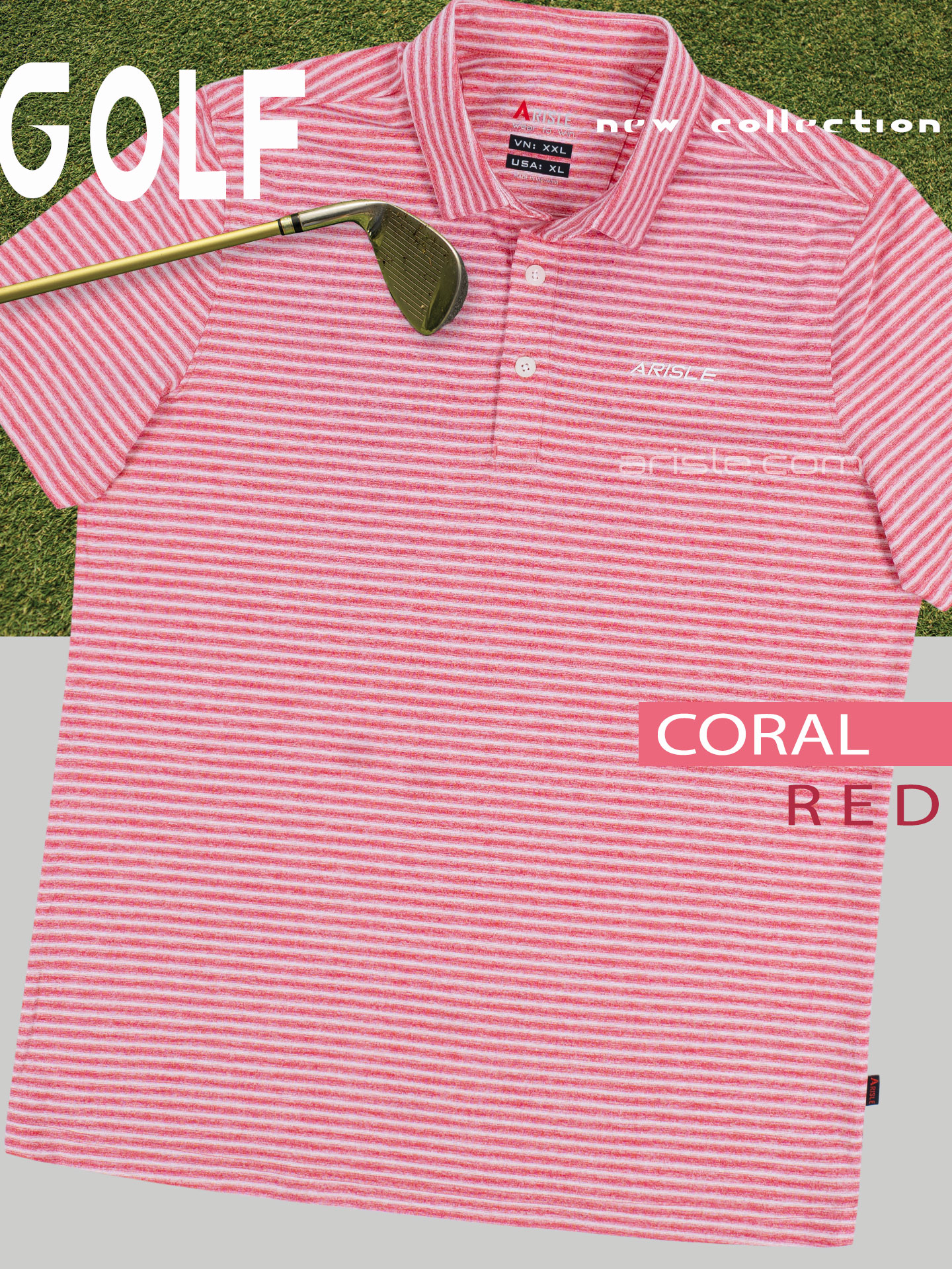 Ao-Polo-Golf-Bossman-Pixel-Stripe-Coral-Red-6
