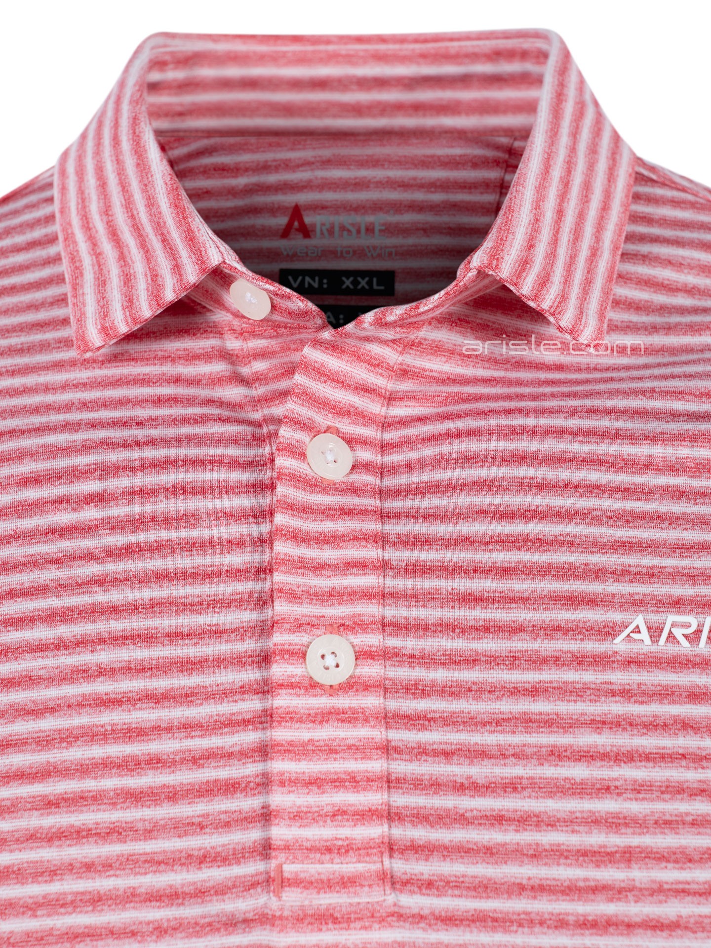 Áo Polo Golf Nam ARISLE Pixel Stripe CORAL RED